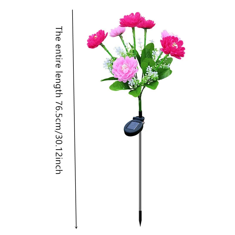 Moda Home Lights Outdoor Lighting Solar Garden Light Snow Lotus Flower Lawn Lamp for Yard