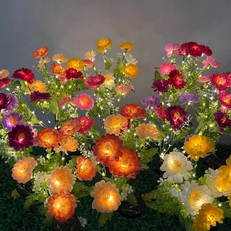 Moda Home Lights Outdoor Lighting Solar Garden Light Snow Lotus Flower Lawn Lamp for Yard